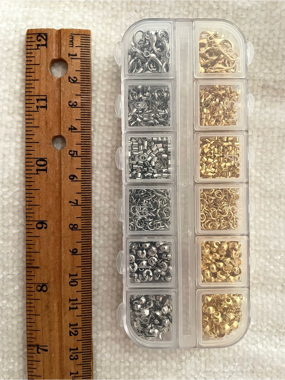 LOT - Silver-Antique Silver-Gold plated Asstd Jewelry Findings & Accents (172g) - Picture 2 of 13